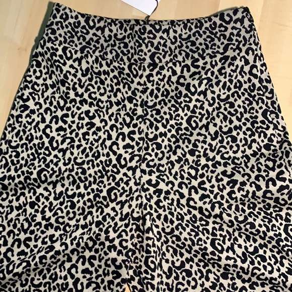 ZARA Animal Print Wide Leg High Rise Crop Pants - Picture 5 of 8